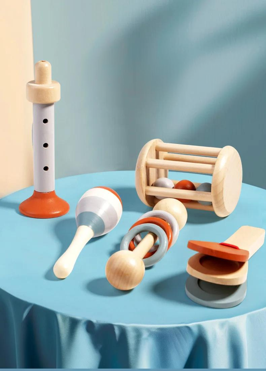 Houten Muziekinstrumenten Set – 5-delig Montessori Speelgoed