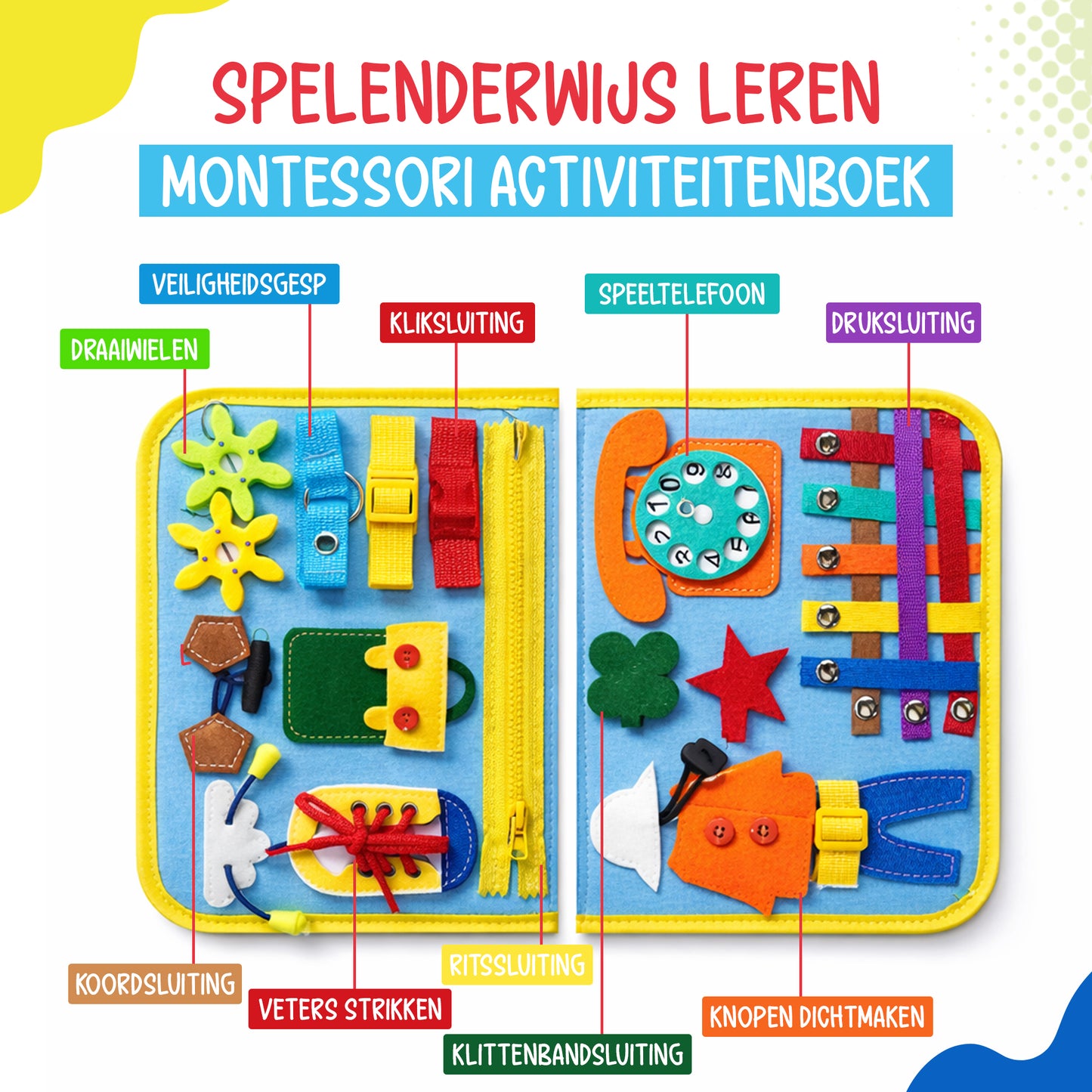 Busy Board dinosaurus blauw