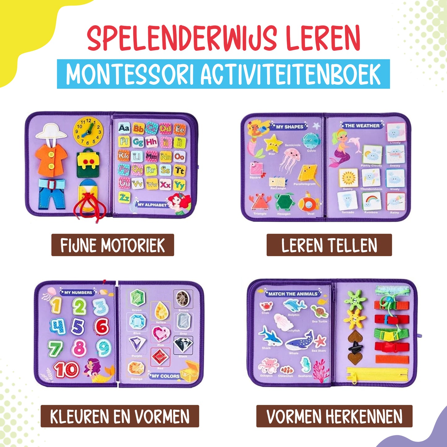 Busy Board zeemeermin paars