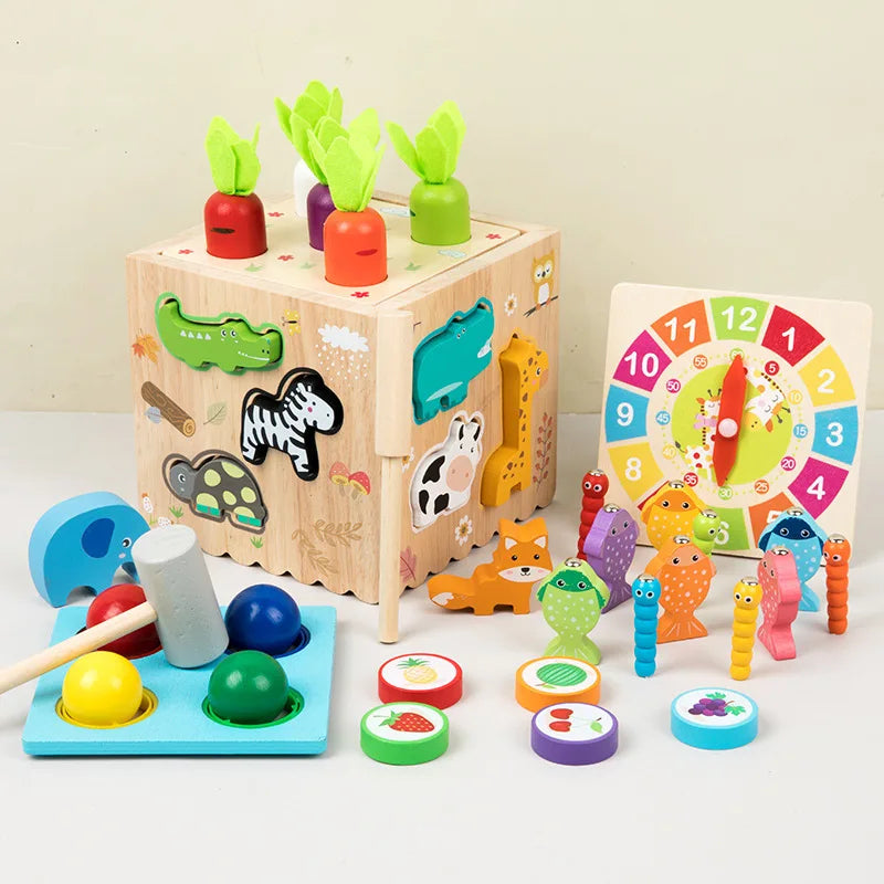 Houten activiteitenkubus 8 in 1 van Intellikids