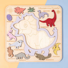Montessori Houten Dinosaurus inlegpuzzel