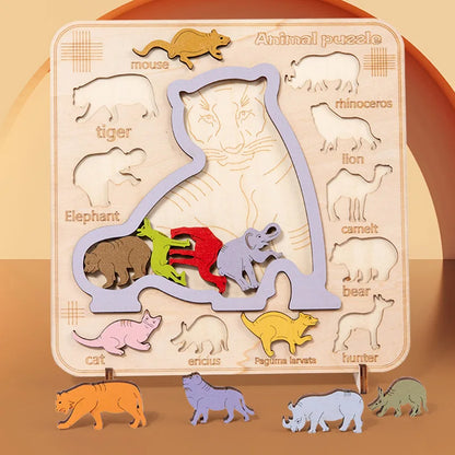 Montessori Houten Dieren inlegpuzzel