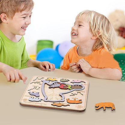 Montessori Houten Dieren inlegpuzzel