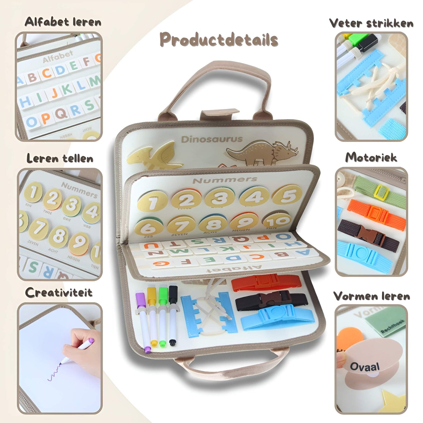 Busy Board dinosaurus beige
