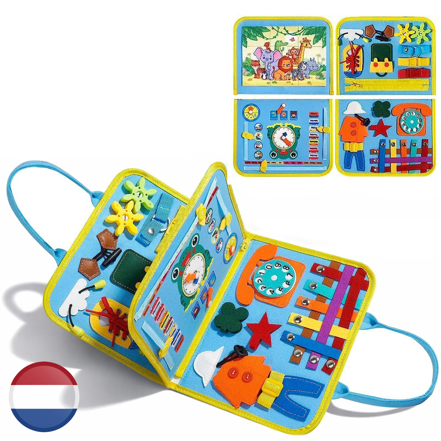 Busy Board dinosaurus blauw