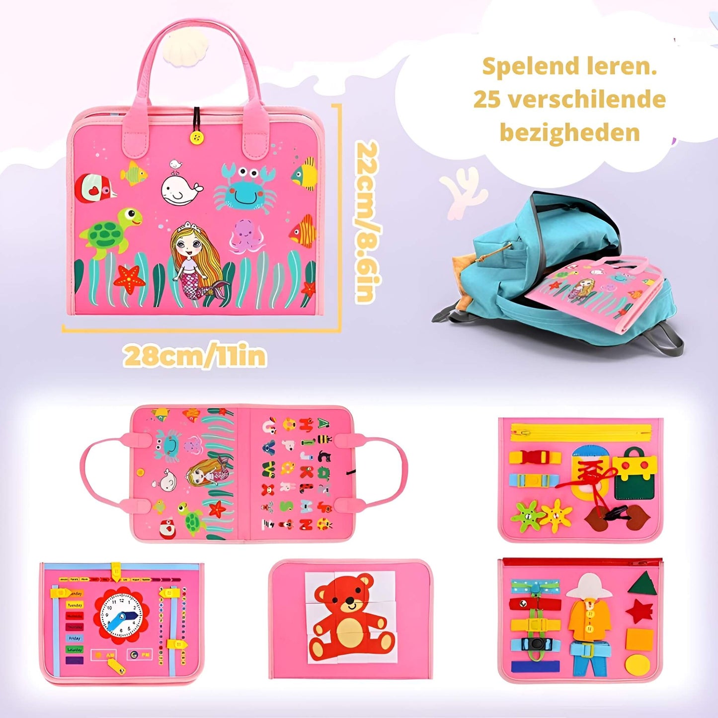 Busy Board zeemeermin roze
