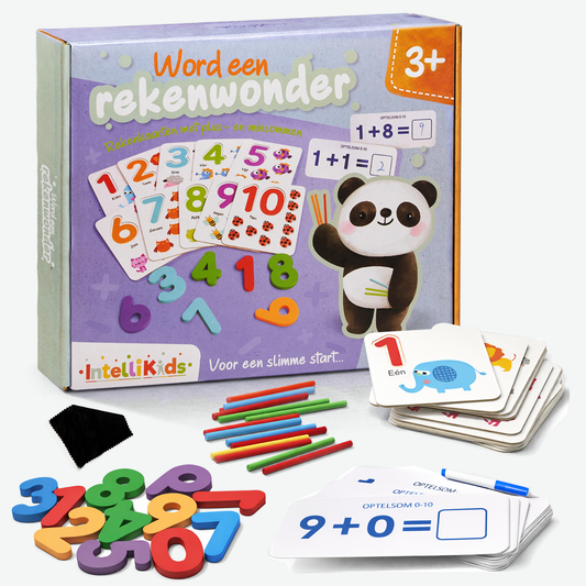 Word een Rekenwonder - rekenspel met houten cijfers van Intellikids