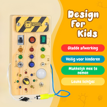 Montessori Houten Busy Board met LED & Schakelaars