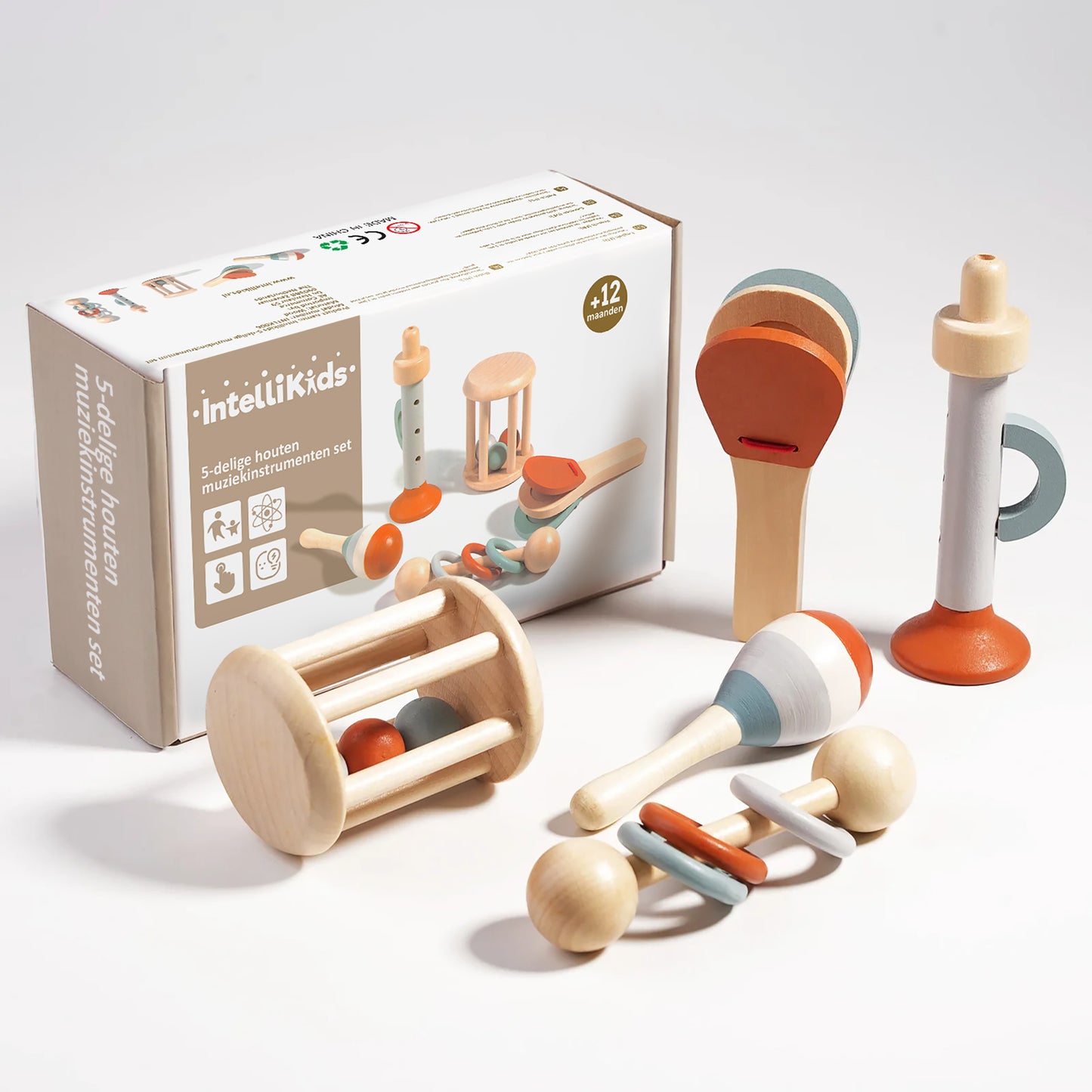 Houten Muziekinstrumenten Set – 5-delig Montessori Speelgoed