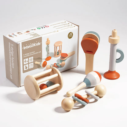 Houten Muziekinstrumenten Set – 5-delig Montessori Speelgoed