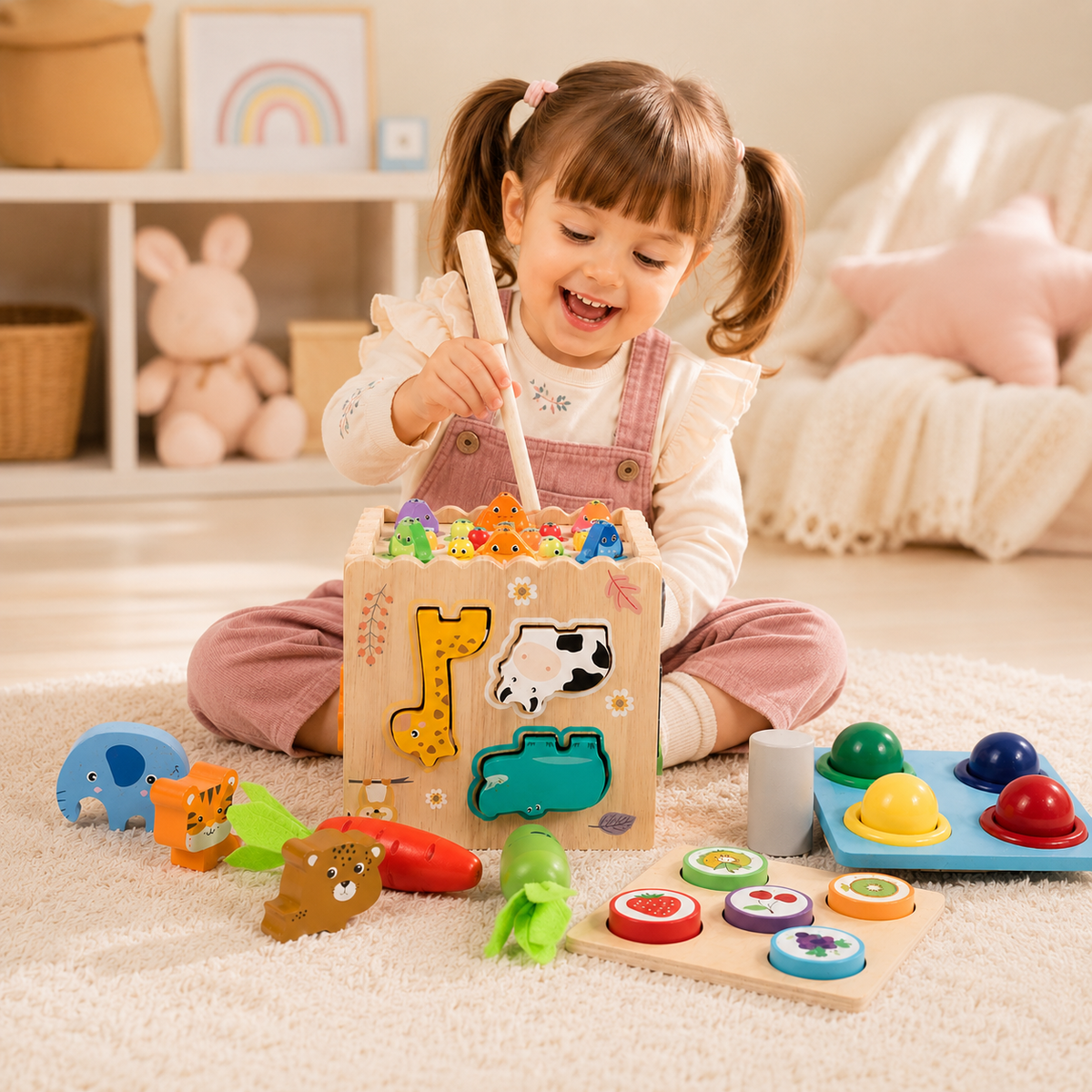 Kind speelt met de Intellikids Kleine Ontdekkerskubus 8 in 1