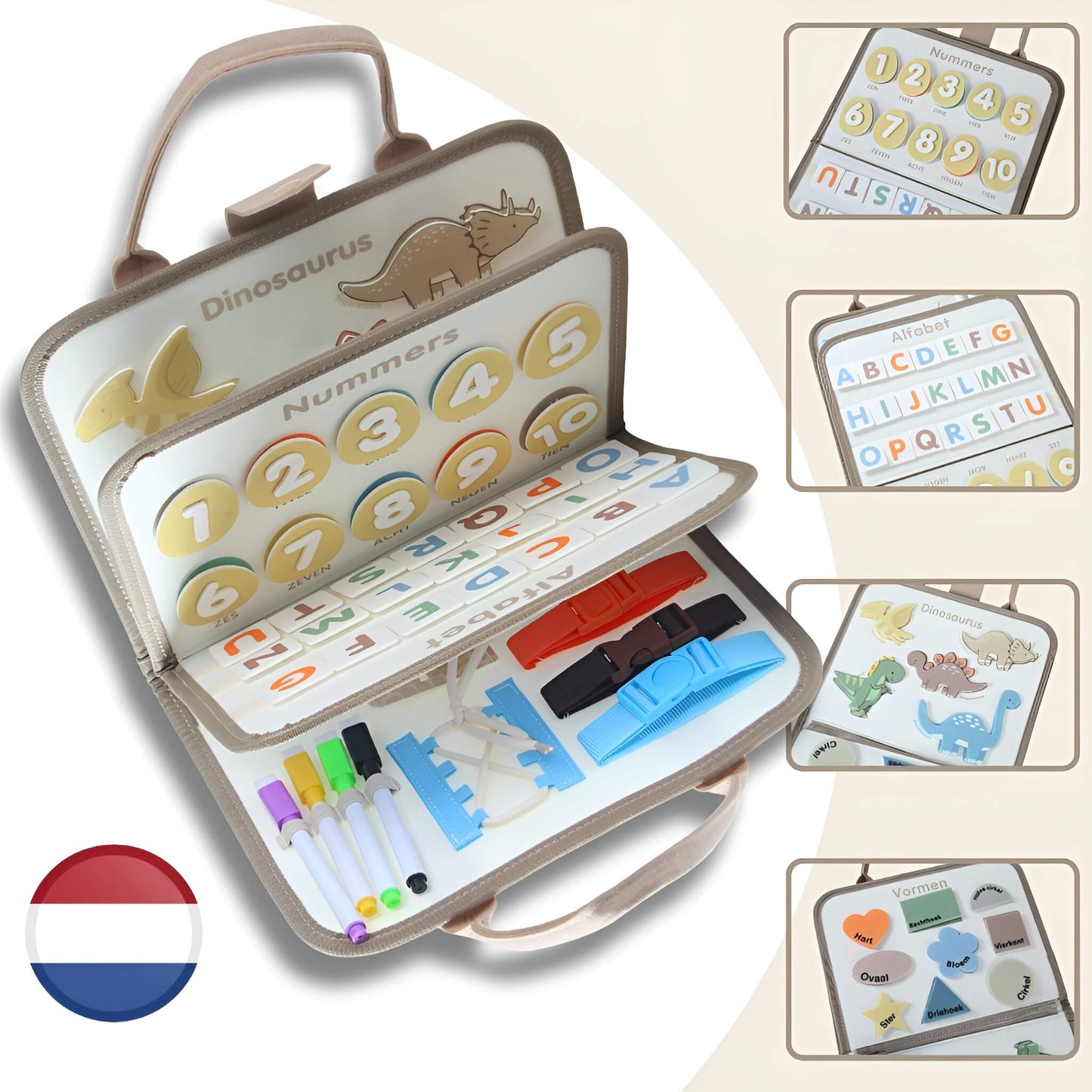 Busy Board dinosaurus beige